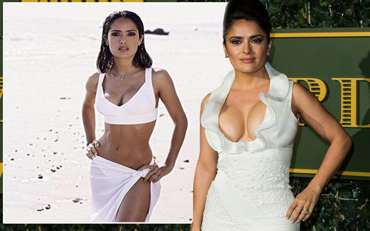 Full Details on Salma Hayek Breast Implants; Before and After Pictures